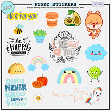 Funky Stickers - 90 Digital Planning Stickers